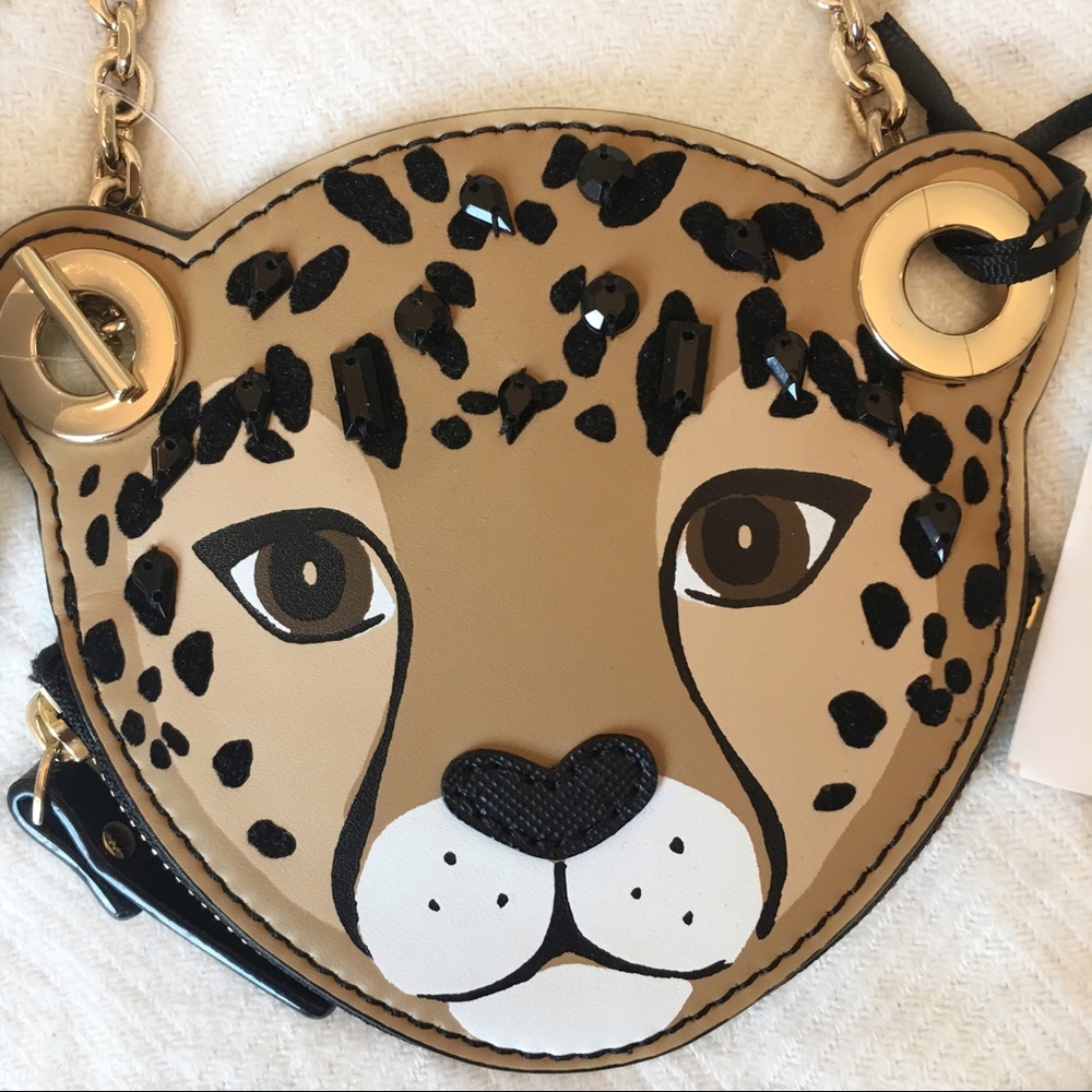 [KATESPADE] NWT Leopard gemstone coin purse chain - Picture 3 of 7